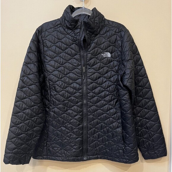The North Face Thermoball Jacket Womens XL Black Quilted Puffer Jacket Full Zip - Picture 1 of 15